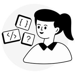 Editable design icon of coding
