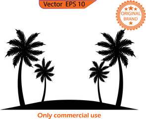 Palm tree clip art. Vector of the palm tree. Summer content. Transparent background. High resolution. 