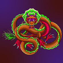 Chinese Oriental Style Of Dragon Illustration