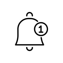 Wall Mural - Alarm bell with notification simple icon vector. Flat design