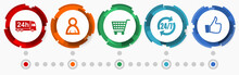 Shop, Commerce Concept Vector Icon Set, Business Flat Design Web Buttons, Infographic Template