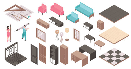 Poster - Isometric Interior Design Project Set