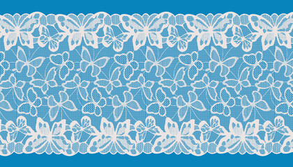 Wall Mural - Wide Butterfly Lace Fabric Trim for decoration