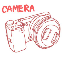 Camera Cam For Photos, Vector Drawing 