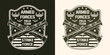 Military forces monochrome vintage sticker