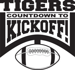 Wall Mural - tigers football countdown to kickoff is a team design template that includes text, a graphic goal po