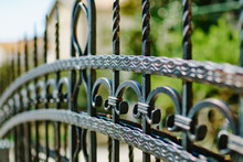 Patterned Forged Metal Gates. Close-up