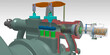 main stop valve steam turbine 3D illustration