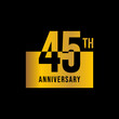 45 year anniversary design template. vector template illustration