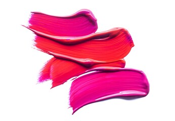 Wall Mural - Lip gloss swatch or shimmering cosmetic gel mask sample isolated on white background