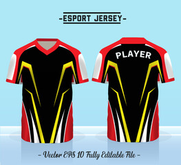 Wall Mural - t-shirt e-sport design template, Soccer jersey mockup for football club. uniform front and back view.