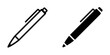 ofvs40 OutlineFilledVectorSign ofvs - pen vector icon . isolated transparent . signature / write . black outline and filled version . AI 10 / EPS 10 . g11348