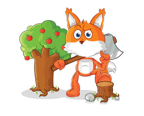 Wall Mural - fox Carpenter illustration. character vector