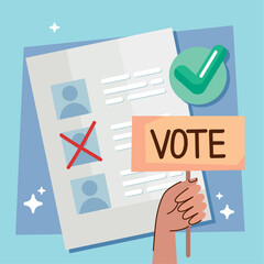 Sticker - vote word in banner