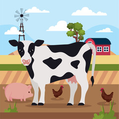 Sticker - animals farm in stable