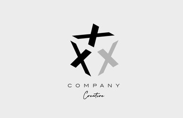 Poster - X grey three letter alphabet letter logo icon design. Creative template for business and company