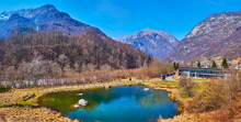 Panorama With Tiny Lake At The Poncione Della Marcia Mount, Frasco, Valle Verzasca, Switzerland