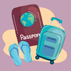 Sticker - passport and suitcase