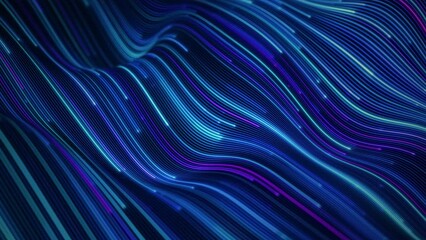 Wall Mural - futuristic stream of neon rays. particle trails background. communication and technology concept. se