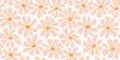 © Oleksandra - Groovy daisy flower seamless pattern. Cute hand drawn floral background.
