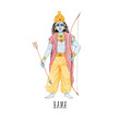 インド神話 神 ラーマ　ラーマーヤナ　水彩 イラスト