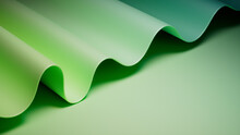 Undulating Green And Teal Surface With Copy-Space. Elegant 3D Abstract Background.