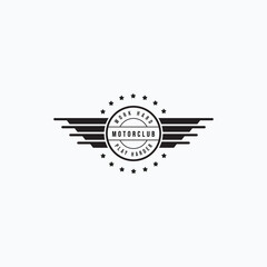Vintage motor club logo vector illustration design