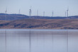 Wind Turbines on the shore of Lake George, New South Wales Australia