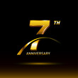 7th years golden anniversary logo celebration