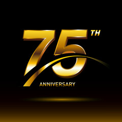 Wall Mural - 75 years golden anniversary logo celebration