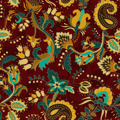  Digital textile kalamkari Allover pattern design