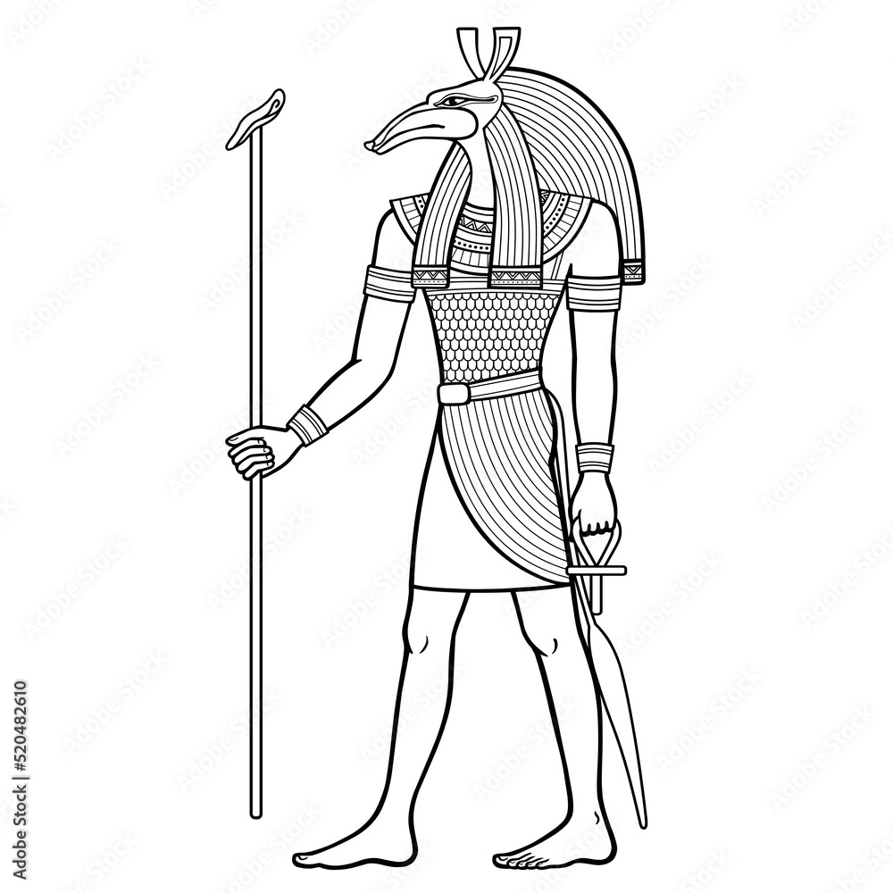 Animation portrait: Ancient Egyptian god Seth. God of rage, deserts ...