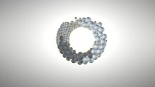 3d Animation. The Balls Are Collected In A Ring.
