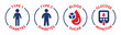 © Icons-Studio - Diabetes type 1 and type 2 with overweight and slim diabetic person. Blood sugar and glucose monitor symbol. Icon vector set illustration.