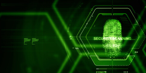 Fingerprint Scanning Technology Concept 2d Illustration