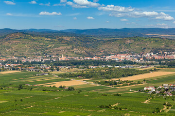 Wall Mural - Wachau valley. Krems district. View from the hill on which stand