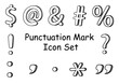 collection of hand drawn punctuation marks on a white background
