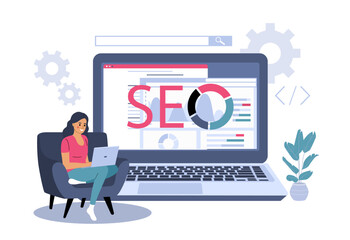 SEO developer concept. Vector illustration.