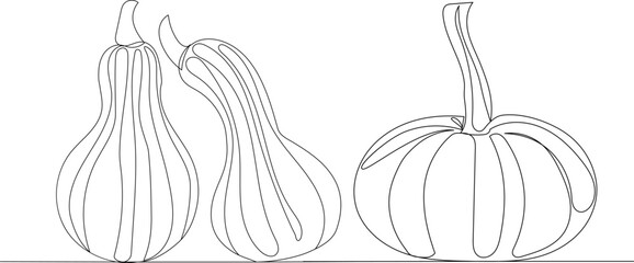 Wall Mural - pumpkin drawing one continuous line