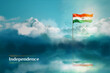 © Niks Ads - Independence day concept : indian flag over sky background