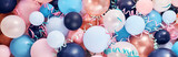 Fototapeta Zwierzęta - Various colorful balloons with serpentine