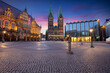 Bremen, Germany. Cityscape image of Hanseatic City of Bremen, Germany with historic Market Square, Bremen Cathedral and Town Hall at summer sunrise.