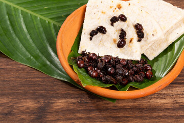 Ants culonas Typical Gastronomy of Santander Colombia; Photo On Wood Background