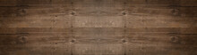 Old Brown Dark Wooden Boards Wall, Table Or Floor Texture - Wood Timber Rustic Grunge Background Banner Panorama