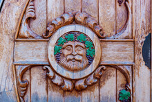 Round Wooden Door To The Wine Cellar