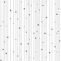 Wall Mural - seamless pattern. black square and line on white background. repeated stripe pattern. abstract verti