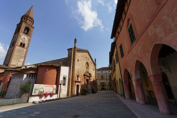 Fototapete - San Bassiano church at Pizzighettone, Cremona, Italy