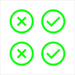 © Rahmad - Check mark and cross or x icon in flat style on white background