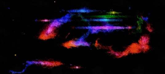 Wall Mural - abstract digital patterns in a painterly style - watercolor bright acrylic paint space concept