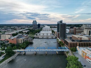 Sticker - Shot of the Grand River in Grand Rapids, Michigan